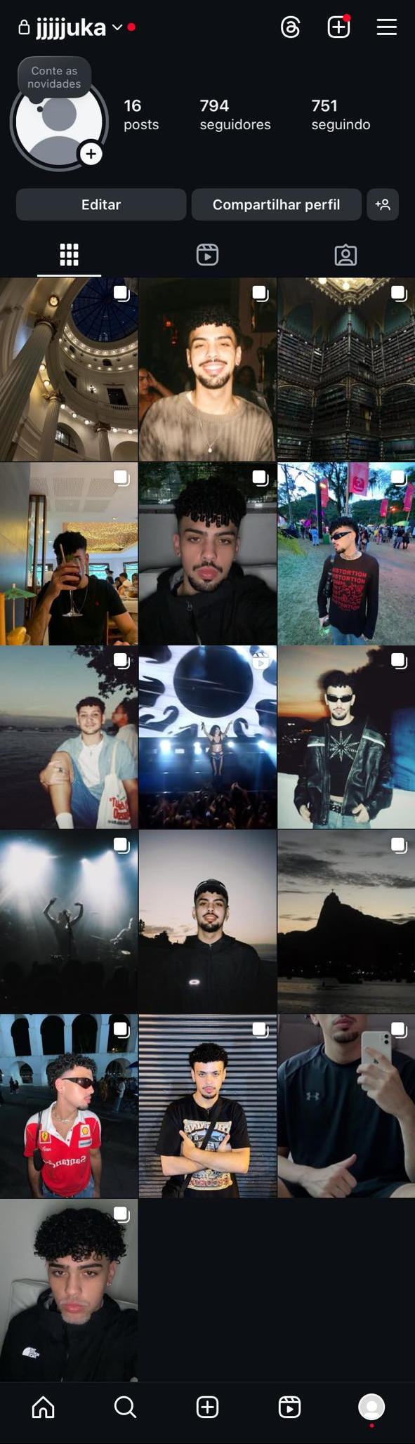 Tela do Instagram